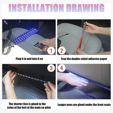 🌈 Smart LED Car Interior Light Strips✨